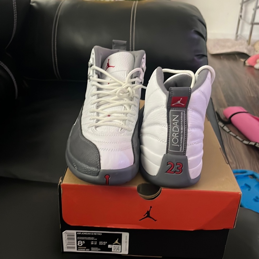 COPY - White dark grey red air Jordan retro 12
